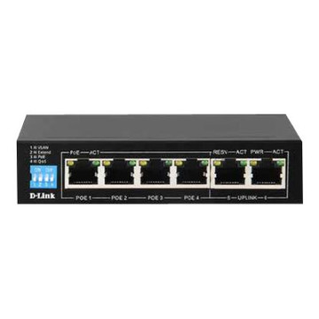D-Link DGS-F1006P-E 6P GIGABIT POE SWITCH WITH 4 LONG REACH POE PORTS (60W) AND 2 UPLINK PORTS - Image 1