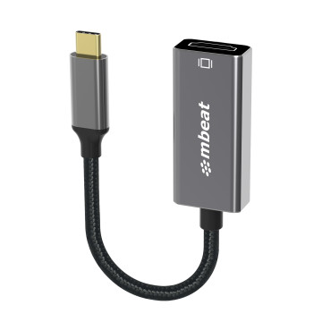 MBEAT MB-XAD-CHDM Elite USB-C to HDMI Adapter - Converts USB-C to HDMI Female Port, Supports 4K@60Hz (3840×2160), Gold Plated, Aluminium, Nylon braided Cable - Image 1