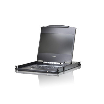 Aten CL6700MW-ATA-AU Rackmount Single Rail LCD Console VGA,HDMI,DVI & VGA w/ 17.3' LCD Display, 1x Custom KVM Cable Included, 1920x1080@60hz Display, LED Illumination - Image 1