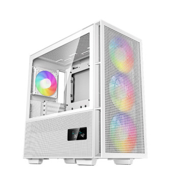 DEEPCOOL R-CH560-WHAPE4D-G-1 CH560 DIGITAL White High Airflow Mid-Tower ATX Case, Digital Status Display, Magnetic Hybrid Mesh, 3 Pre-Installed 140mm Fans - Image 1