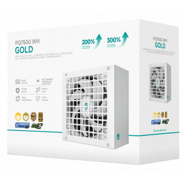 DEEPCOOL R-PQ750G-FD1W-JGAU-V1 PQ750G WH 750W Gamer Storm 80+ Gold/Cybenetics Fully Modular ATX Power Supply 120mm Fan, Japanese Capacitors, DC to DC, ATX12V V3.1 - Image 1