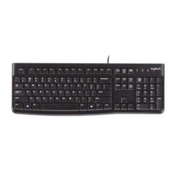 Logitech 920-002582 K120 Wired Keyboard Quiet typing Spill-resistant Durable keys Thin profile Curved space bar Adjustable tilt legs - Image 1