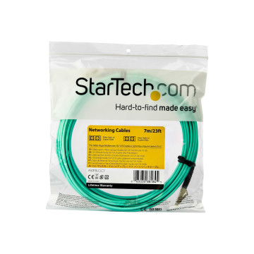 StarTech A50FBLCLC7 7M (22FT) LC/UPC TO LC/UPC OM3 MULTIMODE FIBER OPTIC CABLE, FULL DUPLEX 50/12 - Image 1