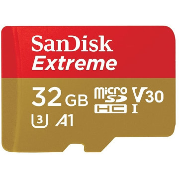 Sandisk SDSQXAF-032G-GN6MN 32GB MICRO SDHC EXTREME A1 V30, UHS-I/ U3, 100MB/s ,NO SD ADAPTER - Image 1