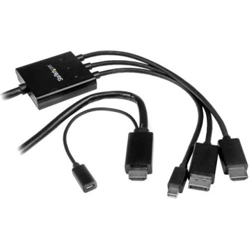 StarTech DPMDPHD2HD 2m 6 ft HDMI, DisplayPort or Mini DisplayPort to HDMI Converter Cable - HDMI, DP or Mini DP to HDMI Adapter - 1 x 20-pin DisplayPort Digital Audio/Video - Male, 1 x 20-pin Mini DisplayPort Digital Audio/Video - Male, 1 x 19-p - Image 1