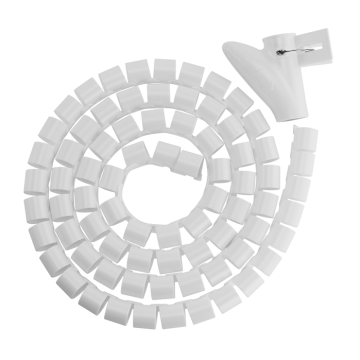 Brateck HC-25-W 25mm/1' Diameter Coiled Tube Cable Sleeve Material Polyethylene(PE) Dimensions 1000x25mm - White - Image 1