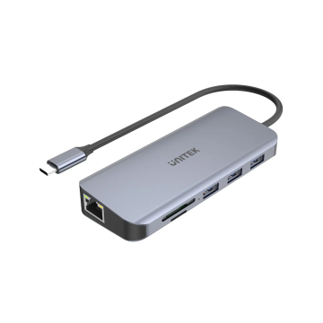 UNITEK D1026B 9-in-1 USB-C 4K Hub Grey - Image 1