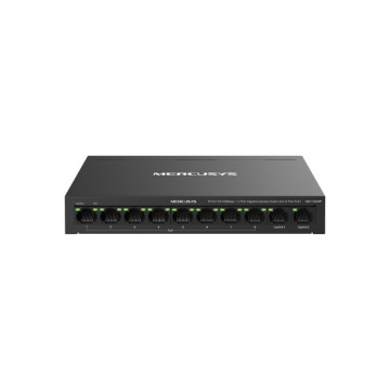 TP-LINK MS110CMP Mercusys 8-Port 10/100 Mbps + 2-Port Gigabit Desktop Switch with 8-Port PoE+ - Image 1