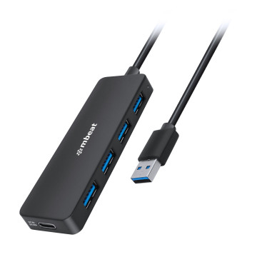 MBEAT MB-U3H-5K 4-Port USB 3.0 Hub with USB-C DC Port Compact and Portable Design Expandable Connectivity Data Transfer Speed: 5Gbps Weight: 32g - Image 1