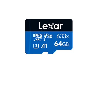 Lexar LMS0633064G-BNNNG High-Performance 633x 64GB microSDHC™/ microSDXC™ UHS-I Card BLUE Series without adaptor 64GB – C10, UHS-I (U3), up to 100MB/s read,without adap - Image 1