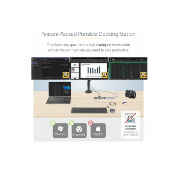 StarTech 154B-USBC-MULTIPORT USB-C TRIPLE-MONITOR MULTIPORT ADAPTER, HDMI/DP/CARD READER, 3 YR - Image 1