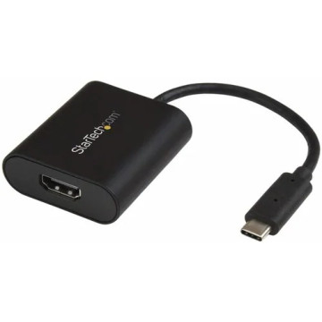 StarTech CDP2HD4K60SA USB C to 4K HDMI Adapter - 4K 60Hz - Thunderbolt 3 Compatible - USB Type C to HDMI Video Display Adapter - 1 x 24-pin Type C USB Male - 1 x 19-pin HDMI Digital Audio/Video Female - 3840 x 2160 Supported - Black - Image 1