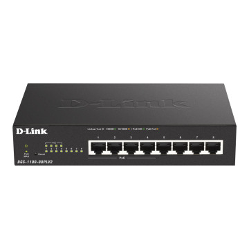 D-Link DGS-1100-08PLV2 8-PORT GIGABIT SMART MANAGED SWITCH WITH 4 POE+ PORTS (80W) - Image 1