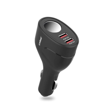 MBEAT MB-CHGR-C18 （LS） Gorilla Power Dual Port QC3.0 Car Charger and Cigarette Lighter Extender features built-in over heat Package - Image 1
