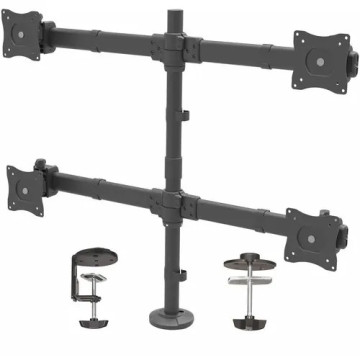 StarTech ARMQUAD Desk Mount Quad Monitor Arm, 4 VESA Displays up to 27" (17.6lb/8kg), Ergonomic Height Adjustable Articulating Pole Mount - Height Adjustable - 4 Display(s) Supported - 33 cm to 68.6 cm (27") Screen Support - 31.93 kg Load Capaci - Image 1