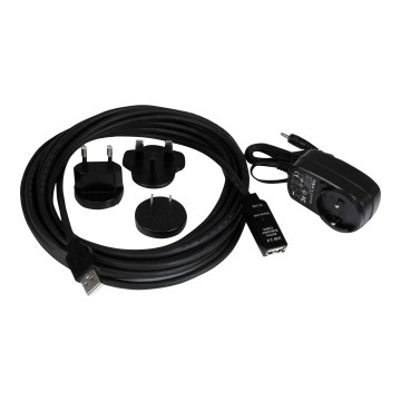 StarTech USB2AAEXT5M 5M USB2.0 A TO A EXTENSION CABLE, M/F, BLACK, LED, LTW - Image 1