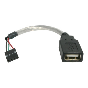StarTech USBMBADAPT 15CM USB-A TO USB 4 PIN CONNECTOR TO MOTHERBOARD, F TO F, USB2.0, LTW - Image 1