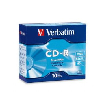 Verbatim 94935 CD-R 700MB 10Pk Slim Case 52x - Image 1