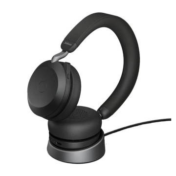 Jabra 27599-989-889 Evolve2 75 USB-C Link380a UC Stereo Stand Black, 8-Mic Technology, 36 Hours Battery & Fast Charge, Dual-Foam Tech, Discreet Hide-Away Boom Arm - Image 1