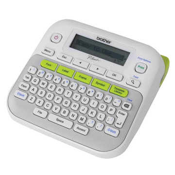 Brother PT-D210 GRAY/WHITE ACCENT GREEN DESKTOP LABELLER - 3.5-12MM TZE TAPE MODEL 3 years Warranty - Image 1