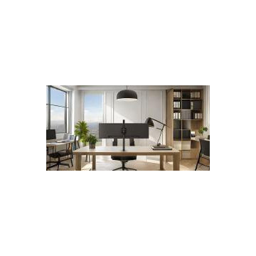 Atdec AWMS-BT75-H-B Single Monitor Super Heavy-Duty Mount on Tall Post - Heavy-Duty F-Clamp - Black - Image 1