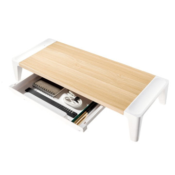 MBEAT ACA-MSTD-02OAK activiva Eroglife Monitor Stand Riser with Storage Drawer - Ergonomic Design, Reduces Eye Strain and Improves Work Posture, White Oak - Image 1