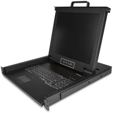StarTech RKCONS1701 Rackmount KVM Console - Single Port VGA KVM with 17" LCD Monitor for Server Rack - Fully Featured Universal 1U LCD KVM Drawer w/Cables & Hardware - USB Support - 50,000 MTBF - Image 1