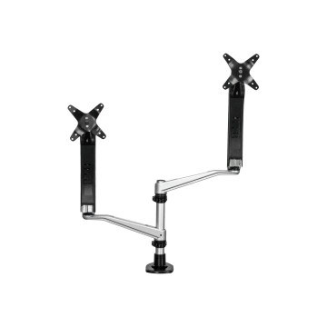 StarTech ARMDUAL30 DUAL MONITOR DESK MOUNT <30", <24" (STACKED), <9KG, FULL MOTION, SILVER, VESA - Image 1
