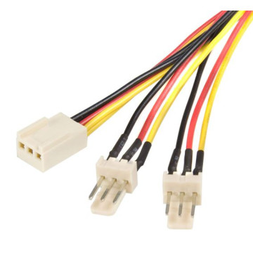 Astrotek AT-FAN-3PIN Fan Power Cable 20cm - 2x3pin Male to 3 pins Female - for Computer PC Cooler Extension Connectors Black Sleeved - Image 1