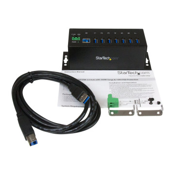 StarTech ST7300USBME 7 PORT USB 3.0 HUB, INDUSTRIAL, METAL, ESD & SURGE PROTECTION, MOUNT, 2YR - Image 1