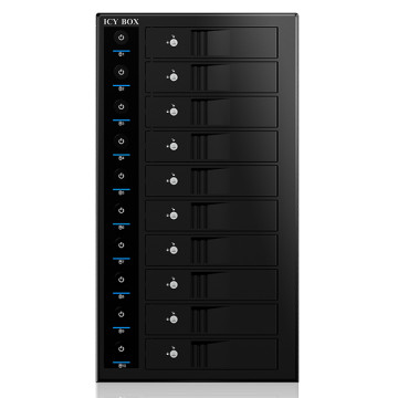 ICY BOX HDDICY3810U3 10-Bay External SINGLE System for 10x SATA 3.5" I/II/III HDD (IB-3810U3) - Image 1