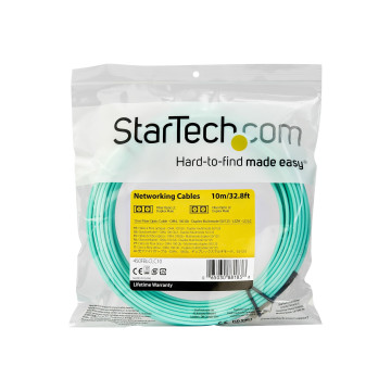 StarTech 450FBLCLC10 10M (30FT) LC/UPC TO LC/UPC OM4 MULTIMODE FIBER OPTIC CABLE, 50/125M LOMMF/VC - Image 1