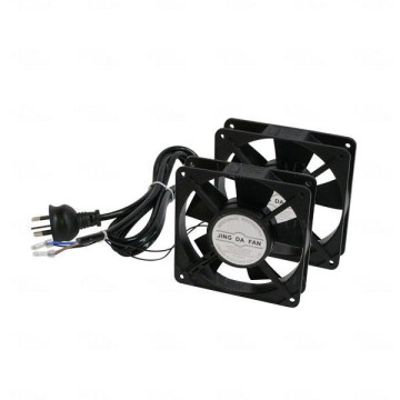 LDR WB-CA-13 2 Way Fan Kit - 2x Fans - Black - For Installation in Hinged & Single Section Racks - Image 1