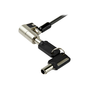 StarTech LTULOCKKEY 2M 3-IN-1 UNVIVERSAL LAPTOP CABLE LOCK, K-SLOT/ NANO/ WEDGE SLOT, KEYS, 2YR - Image 1