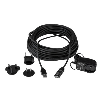 StarTech USB2AAEXT10M 10M USB2.0 A TO A EXTENSION CABLE, M/F, BLACK, LED, LTW - Image 1