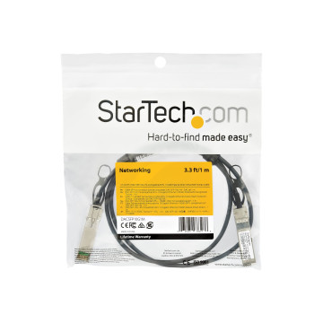 StarTech DACSFP10G1M 1M 10GBE SFP+ DAC TWINAX CABLE FOR DELL EMC DAC-SFP-10G-1M, LTW - Image 1