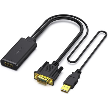 BENFEI B07K14NR8P 000210BK VGA to HDMI Adapter with Audio Support and 1080P Resolution - Image 1
