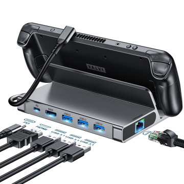 Choetech 6932112104540 HUB-M50 6-in-1 USB-C 100W Aluminum Steam Deck™ Docking Station - Image 1