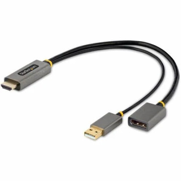 StarTech 128-HDMI-DISPLAYPORT 1ft (30cm) HDMI to DisplayPort Adapter, 4K 60Hz HDR HDMI Source to DP Monitor, USB Bus Powered, HDMI 2.0 to DisplayPort 1.2 - 1ft HDMI to DisplayPort Adapter converts and boosts any HDMI 2.0 source to a DP 1.2 outpu - Image 1