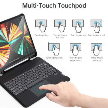 Choetech 6932112101723 BH-015-BK Bluetooth Keyboard Case with Touchpad and backlight for iPad Pro 12.9" Black - Image 1