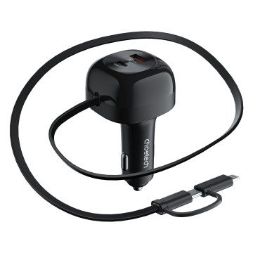 Choetech 6932112109392 TC0036 PD45W USB-C+USB-A car charger with C+L Interface - Image 1