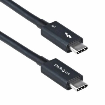 StarTech TBLT5MM50CM240W 1.5ft (50cm) Thunderbolt 5 Cable, 80Gbps/120Gbps, 240W PD, 8K 60Hz, Certified Thunderbolt Cable, Compatible w/TB4/USB-C - Certified Thunderbolt 5 Cable supports bidi 80Gbps/8K 60Hz/240W PD; Ideal for high performance lap - Image 1