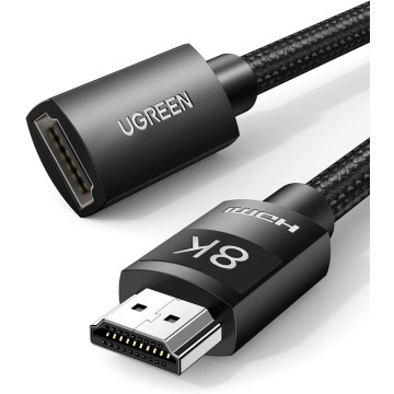 UGREEN 6957303844470 40447 HDMI Extension Cable 8K 60Hz 48Gbps Male to Female Cable 1m - Image 1