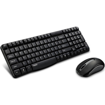 Rapoo X1800S-BLACK X1800S 2.4GHz Wireless Optical Keyboard Mouse Combo Black - 1000DPI Nano - Image 1