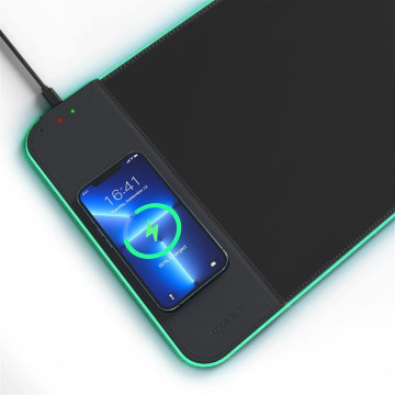 Choetech 6932112102300 T543-F RGB Illuminated 15W Wireless Charging Mouse Pad - Image 1