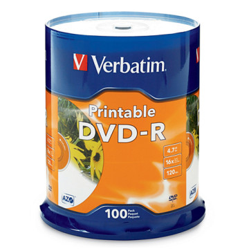 Verbatim 023942951537 DVD-R / 16X / 100 CAKE / AZO DVD-R16X 100 95153 - Image 1