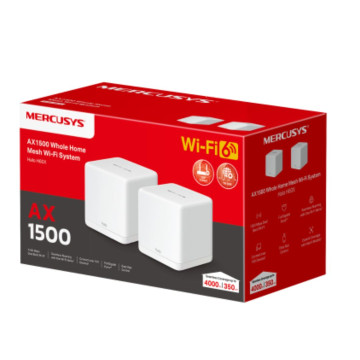 TP-LINK HALO H60X(2-PACK) Mercusys AX1500 Whole Home Mesh Wi-Fi 6 System, 300 Mbps at 2.4 GHz , 1201 Mbps at 5 GHz, QoS, IPTV, IPv6, MU-MIMO, Beamforming, Sma - Image 1
