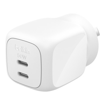 Belkin WCH019AUWH BOOSTCHARGE PRO DUAL USB-C GAN WALL CHARGER 50W - Image 1