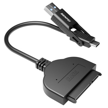 BENFEI B07F7WDZGT 000193BK 2in1 USB-C + USB 3.0 to SATA III Hard Driver Adapter w/UASP Compatible for 2.5 inch HDD and SSD - Image 1