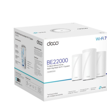 TP-LINK DECO BE85(3-PACK) BE22000 Tri-Band Whole Home Mesh Wi-Fi 7 System (WIFI7) 1376 Mbps at 2.4 GHz + 8640 Mbps at 5 GHz + 11520 Mbps at 6 GHz - Image 1